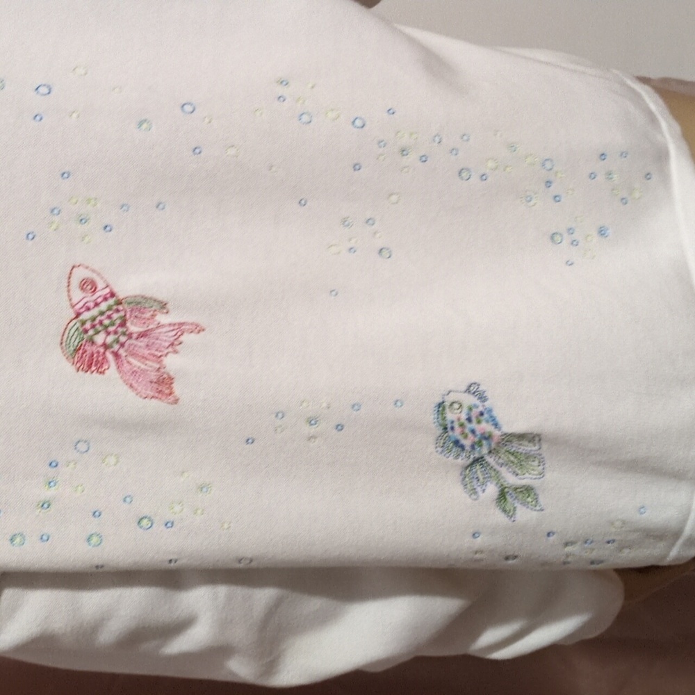 Talbots White Cardigan Sweater with Fish Embroidery XL - Picture 7 of 11
